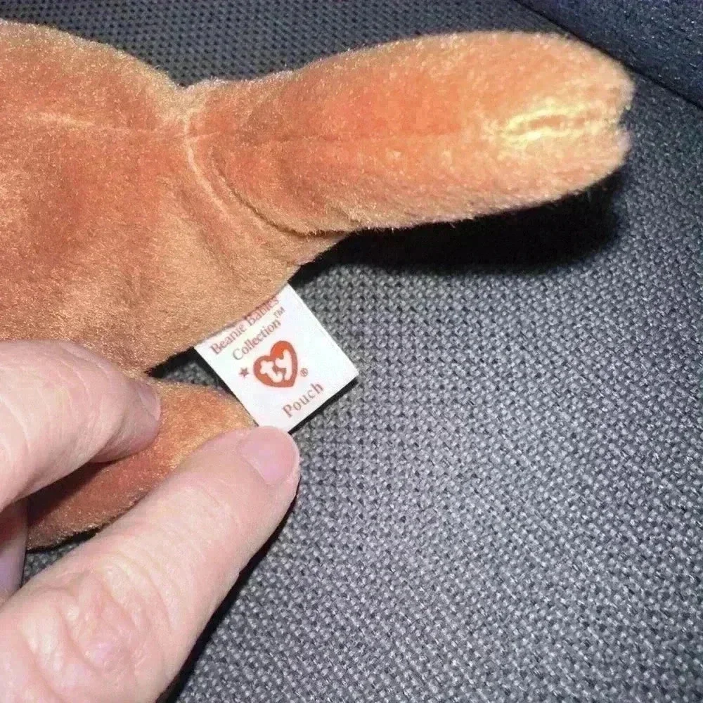 TY “Pouch” Beanie Baby, 4th Gen Hang Tag, 4th Gen Tush, PVC, China, MINT